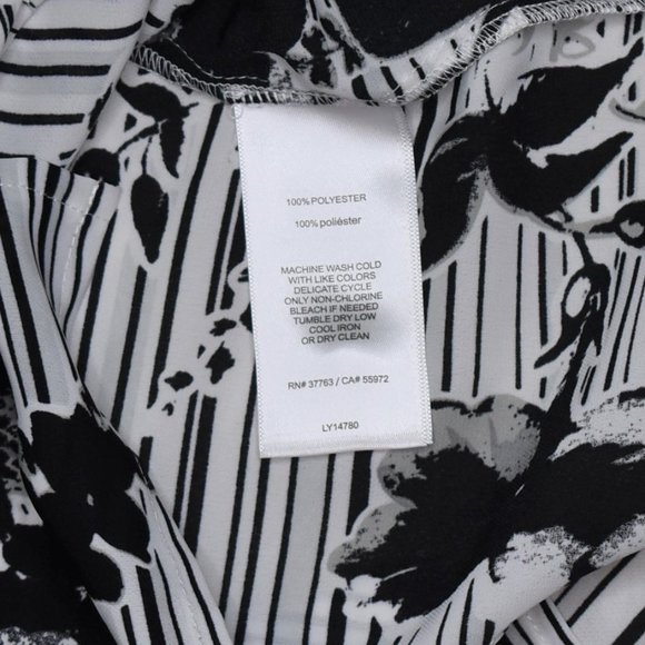 Laundry Boat Neck Half Sleeve Floral Top Size 2 XS Black White NWT - Picture 8 of 8